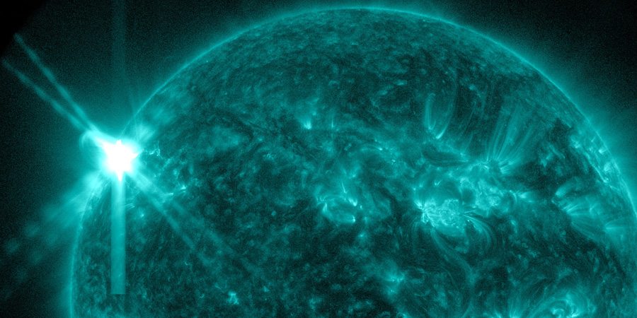 X2.2 solar flare with earth-directed CME